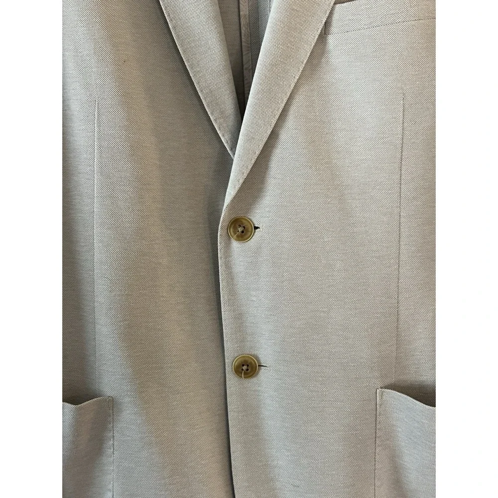 Michael Kors Mens 42R Beige Knit Sport Coat Blazer Two Button Lightweight Resort